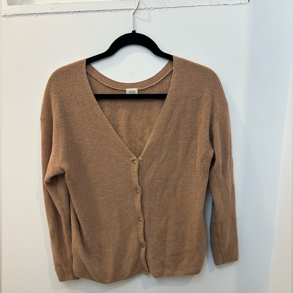 Wilfred V-Neck Wool blend Sweater - Camel